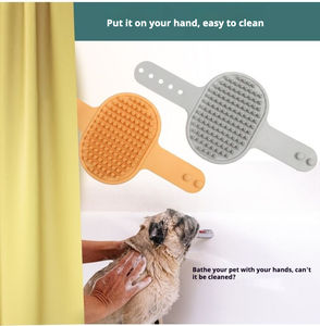 Cepillo de masaje de baño de silicona para mascotas con mango ergonómico antideslizante y cerdas de silicona suave - Product Image 6