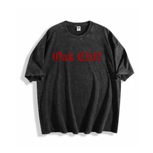 T-shirts personnalisés en coton 100% avec impression de lettres sur le devant, graphisme vintage, épaules tombantes, effet délavé, t-shirt oversize pour hommes - Product Image 4