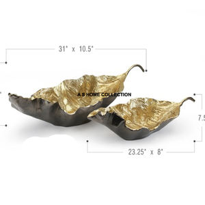 Stylish Leaf Design Metal <b>Serving</b> Gold Color <b>Bowl</b> for Home and Hotel Tabletop Usage Food & Fruit <b>Serving</b> <b>Bowls</b> - Product Image 5
