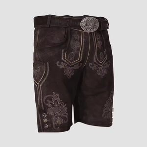 Pantalones cortos Lederhosen para hombre, traje bordado de piel sintética bávaro tradicional para festivales culturales y celebraciones patrimoniales - Product Image 4