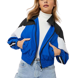 Veste coupe-vent en tissu froissé mince à la mode pour femmes grande taille support personnalisé respirant Fitness vêtements de sport vente en gros d'usine - Product Image 3