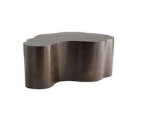 Table basse géométrique en feuille de fer faite à la main, Table centrale moderne classique en or, fer Antique abstrait en laiton