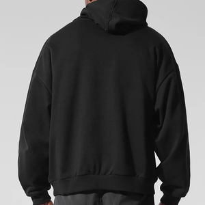 Sudadera con Capucha de Invierno para Hombre, Estilo Popular, Sólida, Holgada, con Cordón, Bolsillo Tipo Canguro, Ribete en el Bajo, Forro Polar, Impresión Digital de Lujo - Product Image 3