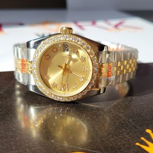 นาฬิกาแฟชั่นสุดพิเศษแบบทูโทนเน้นเพชรใส่ได้ทั้งชายและหญิงตัวเรือนสแตนเลสหรูหรา - Product Image 5