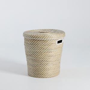 ตะกร้าใส่ของสำหรับห้องนอนห้องน้ำถังใยหญ้าทะเลทำจากฟางธรรมชาติที่เก็บหญ้าทะเล - Product Image 2
