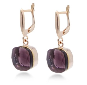 Pendientes colgantes de plata de ley 925 con piedras preciosas Vintage a la moda, piedra amatista Natural para fiesta o regalo para mujeres y niñas - Product Image 2