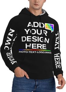 Pull à capuche solide en molleton de coton 100% de haute qualité pour hommes - Product Image 4