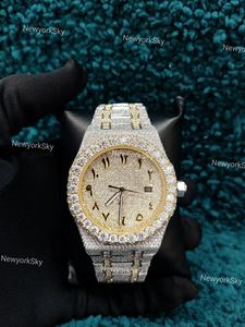 Reloj de acero inoxidable con movimiento automático de lujo Premium con ventana de esfera de vidrio Moissanite Diamond para hombres y mujeres - Product Image 2