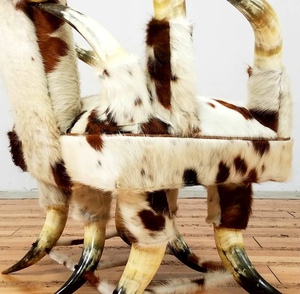 Silla de cuerno de buey de vaca antigua hecha a mano Silla de ocio fuerte y pulida diseño de estilo indio para hoteles y lujo - Product Image 3