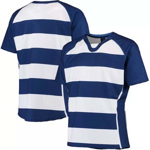 Venta al por mayor camisetas de rugby color sólido contraste polos para hombres personalizado impreso sublimación ropa deportiva poliéster algodón adultos - Product Image 5