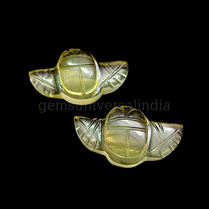 เลมอนควอตซ์ธรรมชาติมือแกะสลักสไตล์โบฮีเมียนแมลงปีกแข็งควอทซ์รูปใบหน้าพลอยสำหรับทำเครื่องประดับรูปแกะสลัก - Product Image 2