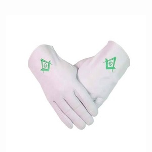 Guantes Blancos de Algodón 100% de Alta Calidad para Masón, con Logotipo Bordado Personalizado, Color Personalizado, Empaque en Caja de Regalo, MOQ Bajo, de Fábrica - Product Image 4