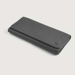 Taylor Grey Handmade Genuine Leather Continental <b>Wallet</b> Business/Casual Style Zipper Closure RFID Feature <b>Long</b> Slim Polyester/PU - Product Image 3