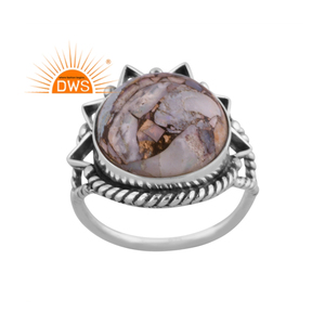Vente chaude oxydé en argent Sterling Mojave cuivre éthiopien opale pierre précieuse bague empilable bijoux personnalisés pour les femmes cadeau pour elle - Product Image 1