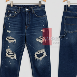 Jean de travail pour homme style charpentier, coupe slim droite, en denim sergé épais 400 GSM, personnalisable - Product Image 3