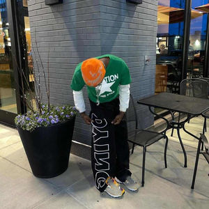 Pantalones de chándal de nailon unisex, venta al por mayor, pantalones holgados de lona transpirable con diseño lateral impreso, ropa de calle, pantalones de cintura media - Product Image 2