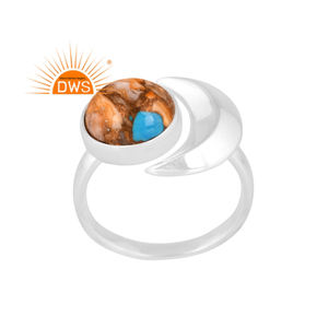 Meilleure vente, bague ajustable en argent sterling, Mojave, cuivre, huître, Turquoise, fabricant de bijoux personnalisés - Product Image 1