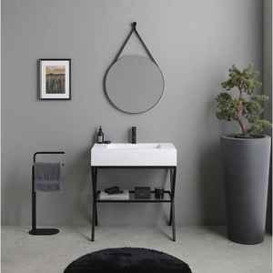 Mueble de Baño de 80 cm con Lavabo de Resina Blanca Madeira, Muebles Modernos para Baños - Product Image 2