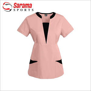 Short Sleeve V-neck Uniform Women's Scrubs Uniforms, Medical Scrubs Top with custom logo and design, - Product Image 6
