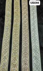 Cordones de diseño floral bordados hechos a medida en color gris solo para prendas y para reventa y en 5 pulgadas de ancho. - Product Image 3