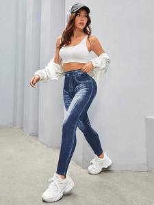 Women Jeans Leggings Gym Yoga Pants Casual Elastic Workout Exercise Fitness Running <b>Tights</b> Leggings - Product Image 4