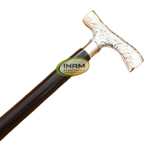 Bâton de marche pliable en bois de style vintage fait à la main avec poignée de derby en laiton/canne de marche en bois avec poignée de derby en laiton design - Product Image 1