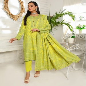 Bin Hameed Mujer Lana de melocotón 3 piezas Salwar Kameez Bellamente diseñado Uso diario Disponible Varios tamaños Indio paquistaní - Product Image 5