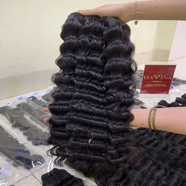 Rambut POLO Vietnam mentah yang tidak diproses vendor rambut bergelombang Virgin kutikula Vietnam selaras rambut manusia mentah lembut