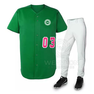 Uniformes de Béisbol de Diseño Personalizado Hechos en Fábrica con Logotipo Personalizado Impreso, Transpirables, 100% Algodón, Talla Grande para Hombres Adultos - Product Image 1