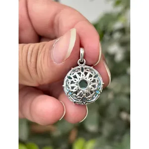 925 Silver Blue Topaz Pendant Diamond Pearl Rhodium Plated Trendy Box <b>Chain</b> Classic Religious <b>Cross</b> Design for Engagement Gift - Product Image 2
