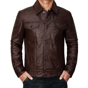 Chaqueta de Cuero para Hombre, Prenda Exterior Informal de Alta Gama, Diseñada con Forma Entallada, Superficie Pulida y Estilo Moderno - Product Image 6