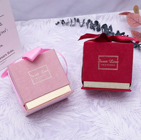 Cajas de regalo navideñas con cierre de cinta de seda para empaque de dulces, cajas de regalo para bodas, cajas rígidas de dos piezas.