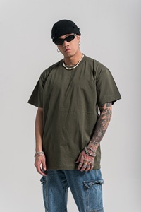 2022 logotipo personalizado impreso de alta calidad de talla grande 100% algodón holgado camiseta de gran tamaño para hombres mujeres Casual cuello redondo con bordado - Product Image 6