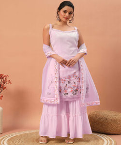 Sharara lourd avec Kurti et Dupatta, robe parfaite pour les mariages et les fêtes, pour filles et femmes - Product Image 5