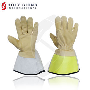 Guantes Lineman con puños de alta visibilidad extendidos para visibilidad Trabajo eléctrico Guantes de mano Seguridad para usar con guantes con aislamiento de goma - Product Image 5