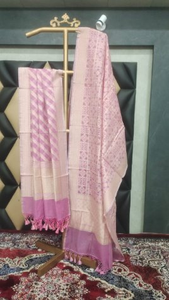 Dupatta en coton et soie Banarasi, écharpe en soie - Product Image 3