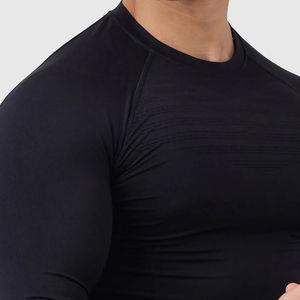 Chemises de compression en polyester et élasthanne tricotées solides avec logo personnalisé, protection solaire, protection contre les éruptions cutanées, respirantes, écologiques, pour hommes, 2026 - Product Image 5