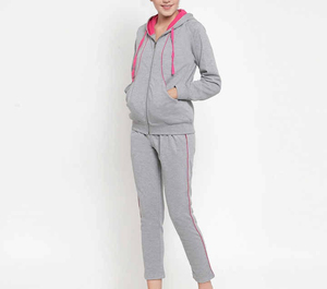 Ensembles de survêtements deux pièces personnalisés pour femmes avec fermeture éclair – Vente en gros - Product Image 3