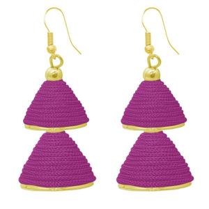 ต่างหูแบบห่วง Jhumki คู่ชุบทองชมพู The99jewel คลาสสิกพร้อมพู่1309016I ทำจากทองเหลืองทองแดงสำหรับงานปาร์ตี้หรือเป็นของขวัญ - Product Image 1