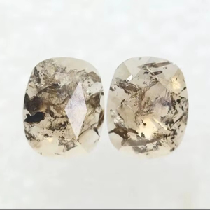 Diamante de pimienta de sal Natural de 2,48 CT, 9,13X7,29 MM, corte ovalado, pendiente elegante marrón rústico, joyería, par de diamantes sueltos - Product Image 2