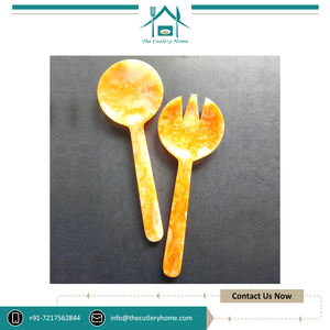 ชุดเครื่องใช้บนโต๊ะอาหารสำหรับงานแต่งงานช้อนส้อมทำจากเรซินสีเหลืองแบบยั่งยืนดีไซน์หรูหราสวยงามเป็นที่ต้องการสูง - Product Image 2