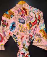 Robe kimono longue en coton imprimé à la main, col en V, séchage rapide, légère, manches longues, pour demoiselle d'honneur