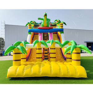 Commercial PVC Dinosaur Park Inflatable Water Slide Bouncer Combo Kids Jumping Inflatable Slide Outdoor Backyard Play - Product Image 2