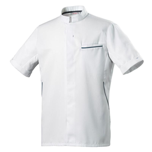Giacca da Chef Classica con Logo Personalizzato per Hotel e Ristoranti, Uniforme da <span class=keywords><strong>Cuoco</strong></span> a Maniche Corte per Uomo - Product Image 3