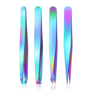 Outil de maquillage de soins de beauté en acier inoxydable de haute qualité pince à sourcils colorée avec pointe pointue pour pince à cils et épilateur - Product Image 1