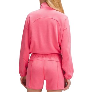 Ensembles roses personnalisés en ligne, veste à capuche et demi-fermeture éclair brossée en éponge douce, ensemble de salon 2 pièces pour femmes 2026 - Product Image 2