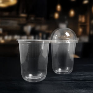 Tasses en plastique transparentes jetables Quang Quan 16oz & 24oz boissons à paroi unique PP clair 95mm pour jus café thé - Product Image 1