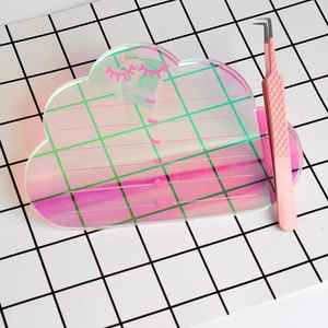 Cubierta de azulejo de pestañas personalizada al por mayor, soporte de pestañas rosa de color personalizado, caja organizadora acrílica, azulejo de pestañas, flor de mariposa - Product Image 6