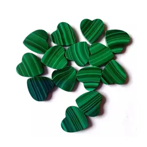 Cabujones calibrados planos en forma de corazón de malaquita Natural, piedras preciosas para hacer joyas, pulsera de malaquita, anillos, colgante de collar - Product Image 3