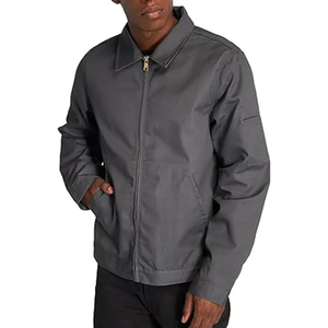 Veste décontractée coupe-vent pour homme, collection automne-hiver 2026, à manches longues, style bomber, avec broderie décorative et finition brute - Product Image 1